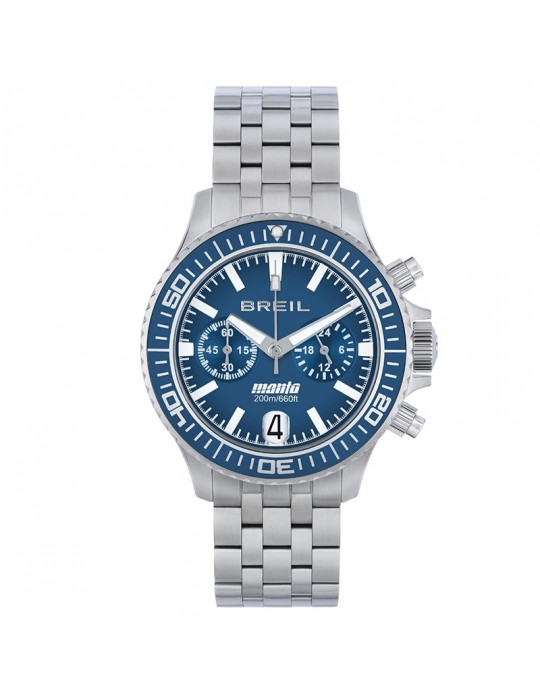 Breil watch - Manta P.R.O. - Chronograph - Silver - 42mm -Blue-TW2013