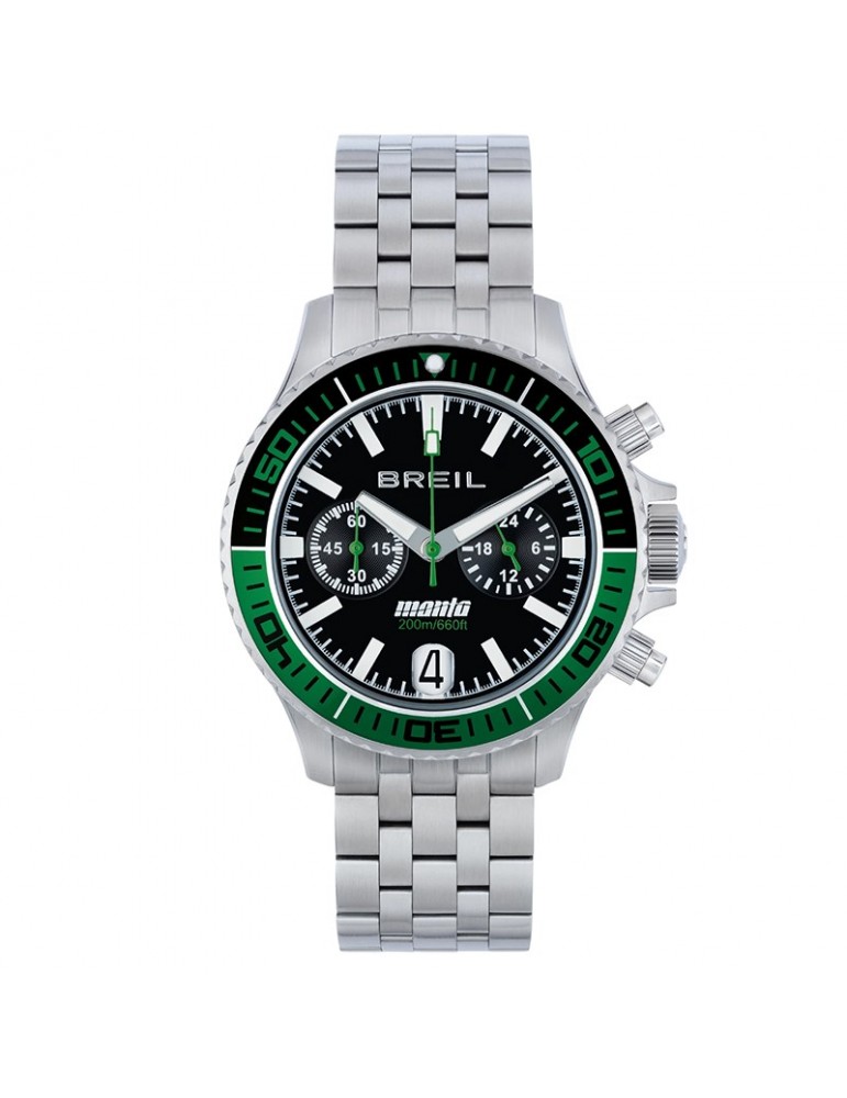 Breil watch - Manta P.R.O. - Silver - 42mm - Green - Black - TW2014