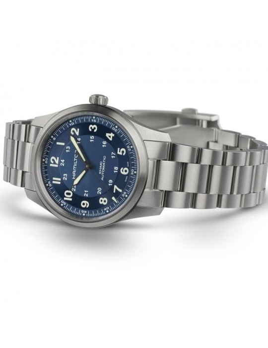 Orologio Hamilton - Khaki Field Titanium Automatico 38mm Blu - H70205140