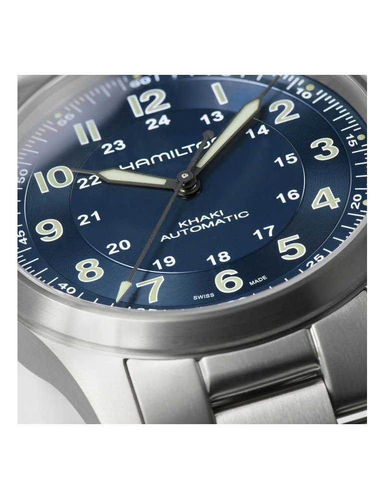 Orologio Hamilton - Khaki Field Titanium Automatico 38mm Blu - H70205140