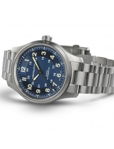 Orologio Hamilton - Khaki Field Titanium Automatico 42mm Blu - H70545140 2