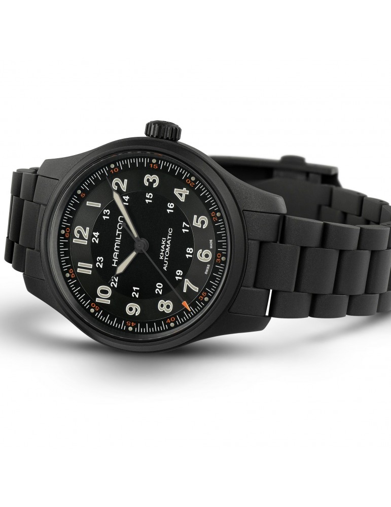 Orologio Hamilton - Khaki Field Titanium Automatico 42mm Nero - H70665130