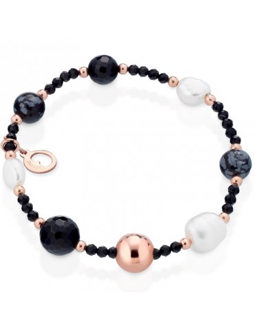 Bracciale Lelune Glamour - Sophie Winter - Perle -Agata Nera-LGBR542.3