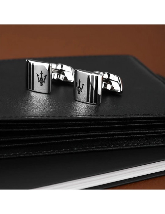 Gemelli Maserati - Jewels - Acciaio 316L - Tridente Nero - JM422AVD10