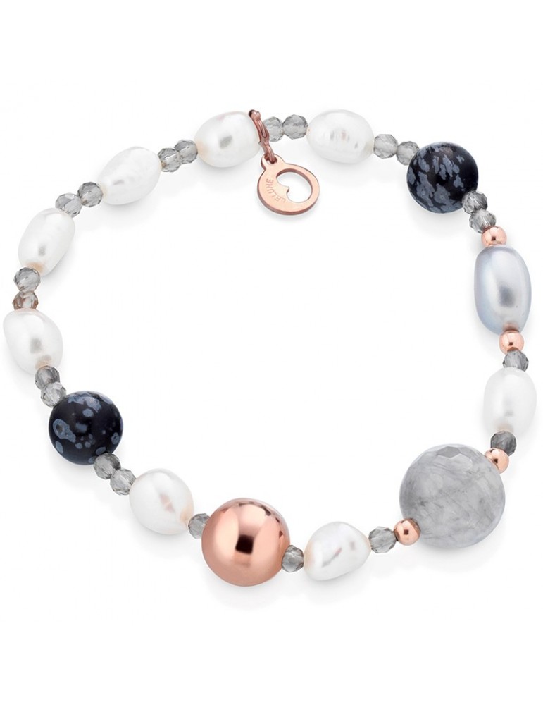 Bracciale Lelune Glamour - Sophie Winter - Perle - Ossidiana-LGBR543.2