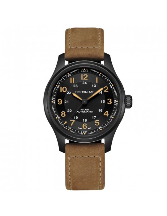Hamilton Men's Watch - Khaki Field Titanium 42mm Black Automatic - 0