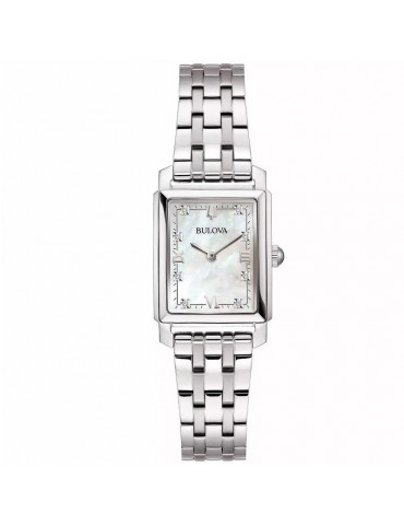 Orologio Bulova - Classic Sutton Tank 21x32.5mm - Madreperla - Diamanti - 96P244