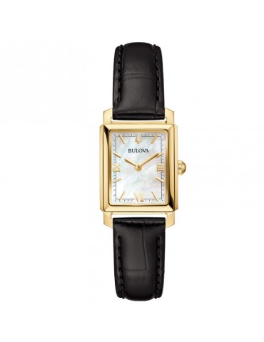 Orologio Bulova - Classic Sutton Tank - Dorato Madreperla - Cinturino in Pelle - 97L173