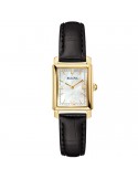 Bulova Watch - Classic Sutton Tank 21x32.5mm Golden Mother of Pearl with Leather Strap - 0