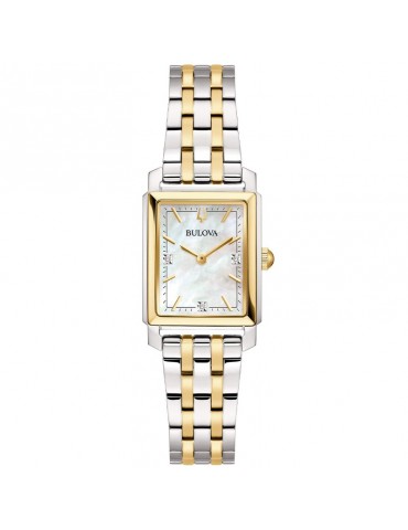 Orologio Bulova - Classic Sutton Tank 21x32.5mm - Madreperla - Diamanti - 98P220