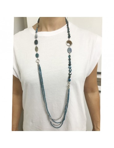 Della Rovere Necklace - Long - 925% Silver - Apatite - Quartz - DR176 2