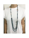 Della Rovere Necklace - Long - 925% Silver - Apatite - Quartz - DR176