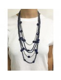 Della Rovere Necklace-Long-925% Silver-Hematite-Lapis Lazuli-COLDR7019