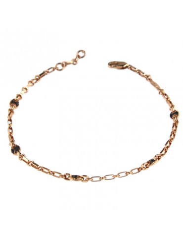 Zancan Men's Bracelet - Insignia Gold in 18K Rose Gold with 0.12 ct Black Diamonds - 0 2