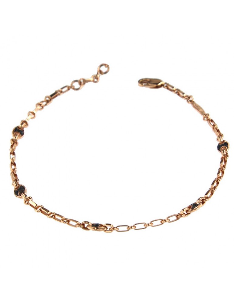 Bracciale Zancan - Insignia Gold in Oro Rosa 18 Carati con Diamanti Neri 0,12 ct - UB022R