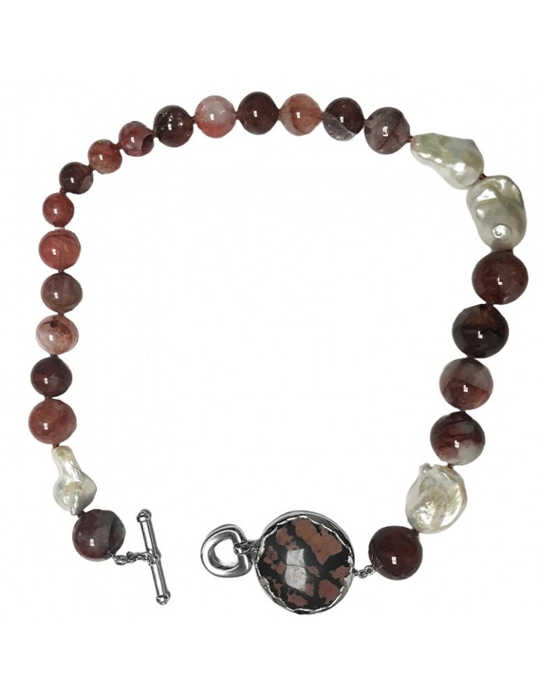 Collana Della Rovere - Girocollo - Diaspro Outback-Perle Barocche-DR09