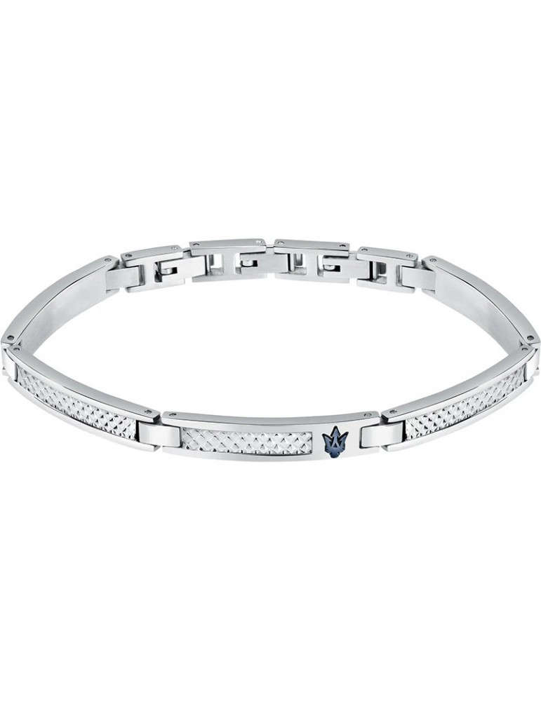 Bracciale Maserati - Iconic - Acciaio 316L -Tridente IP Blu-JM423AVD21