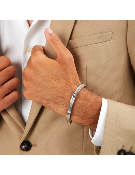 Maserati Bracelet - Iconic - 316L Steel - Blue IP Trident - JM423AVD21