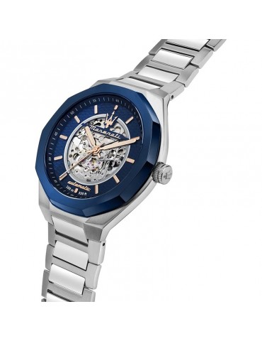 Orologio Maserati - Stile - Automatico - Silver - 45mm-Blu-R8823142004 2
