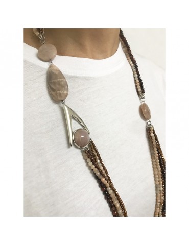 Della Rovere Necklace - Long - Quartz - Moonstones - COLDR6218 2