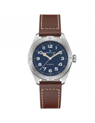 Hamilton Men's Watch - Khaki Field Expedition Automatic 41mm Blue - Leather Strap - 0