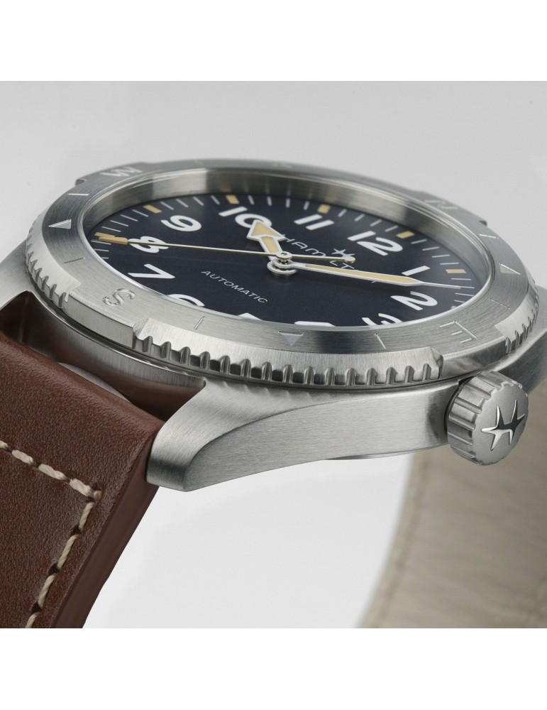 Hamilton Men's Watch - Khaki Field Expedition Automatic 41mm Blue - Leather Strap - 0