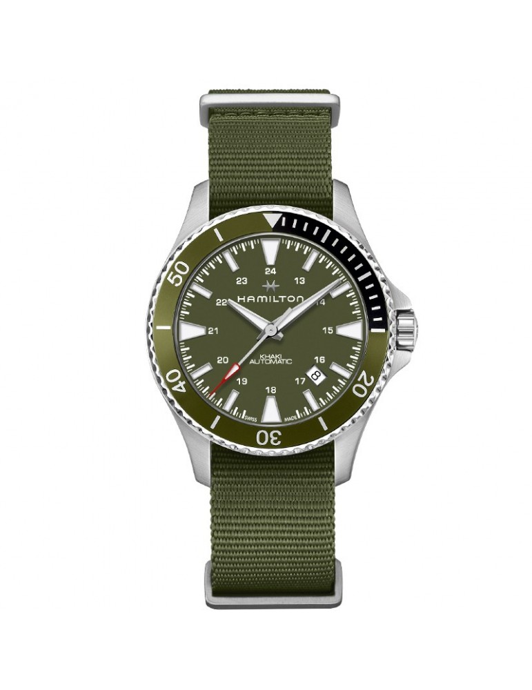 Orologio Hamilton - Khaki Navy Scuba - Automatico 40mm Verde - Cinturino Nato - H82375961