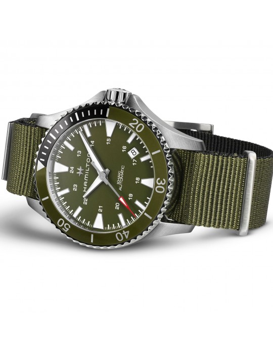 Orologio Hamilton - Khaki Navy Scuba - Automatico 40mm Verde - Cinturino Nato - H82375961