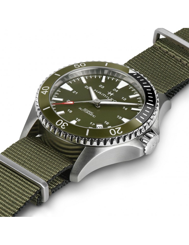 Orologio Hamilton - Khaki Navy Scuba - Automatico 40mm Verde - Cinturino Nato - H82375961