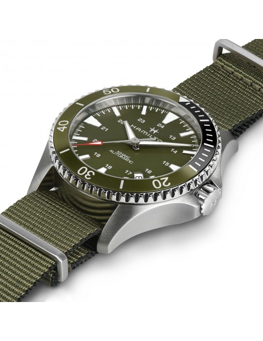 Orologio Hamilton - Khaki Navy Scuba - Automatico 40mm Verde - Cinturino Nato - H82375961