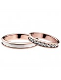 Polello Wedding Ring in Rose Gold and White Gold with Diamonds for Women - 0