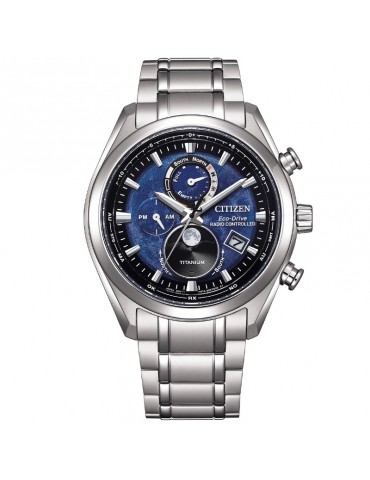 Citizen Men's Watch - Radio Controlled Eco-Drive Tsuki-Yomi Moonphase 43mm Blue - 0