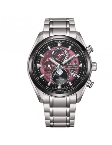 Orologio Citizen Uomo - Radiocontrollato Eco-Drive Tsuki-Yomi Moonphase 43mm Rosso - 0