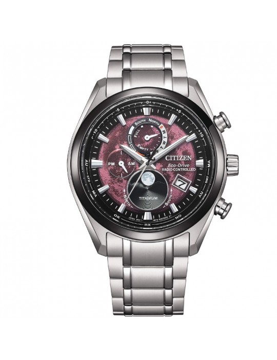 Orologio Citizen Uomo - Radiocontrollato Eco-Drive Tsuki-Yomi Moonphase 43mm Rosso - 0