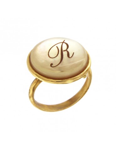 Etnò Women's Initial "R" Ring - 0