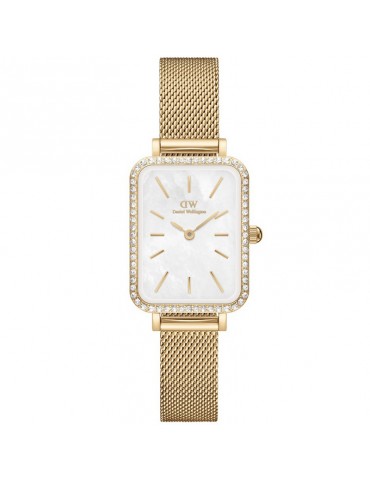 Daniel Wellington Watch-Quadro Lumine-Gold-20x26mm-White-DW00100668