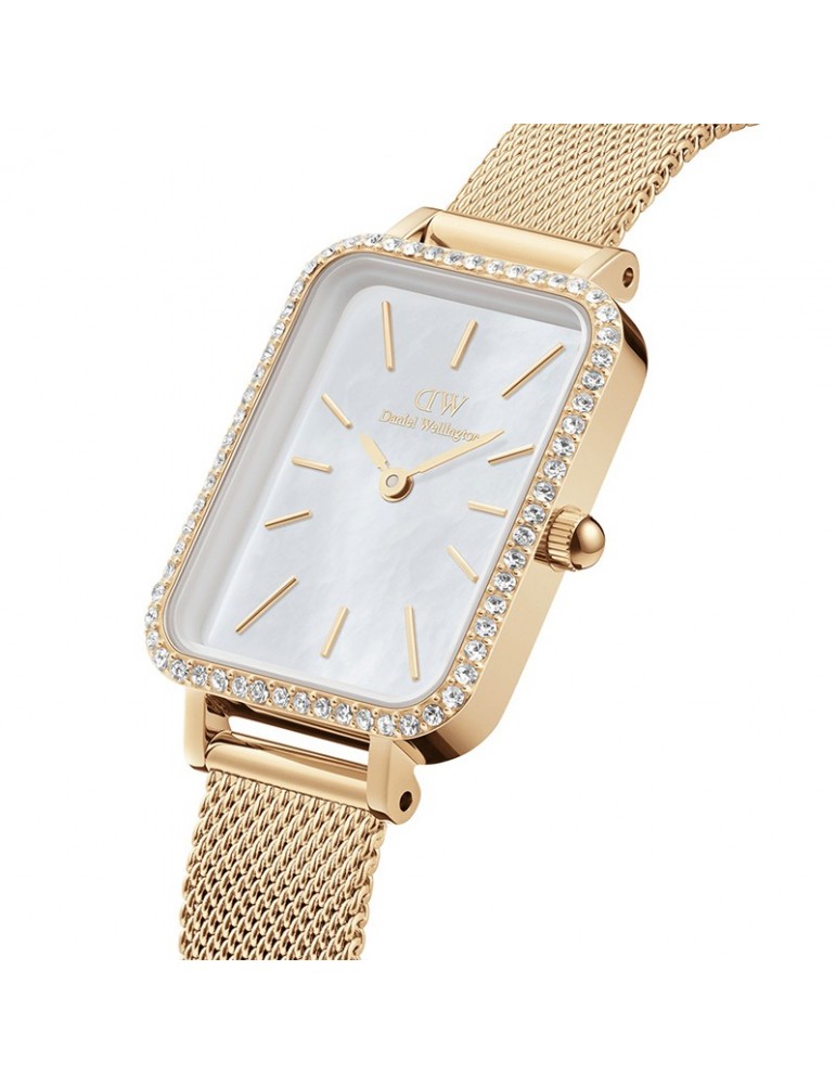 Orologio Daniel Wellington-Quadro Lumine-Gold-20x26mm-Bianco-DW00100668