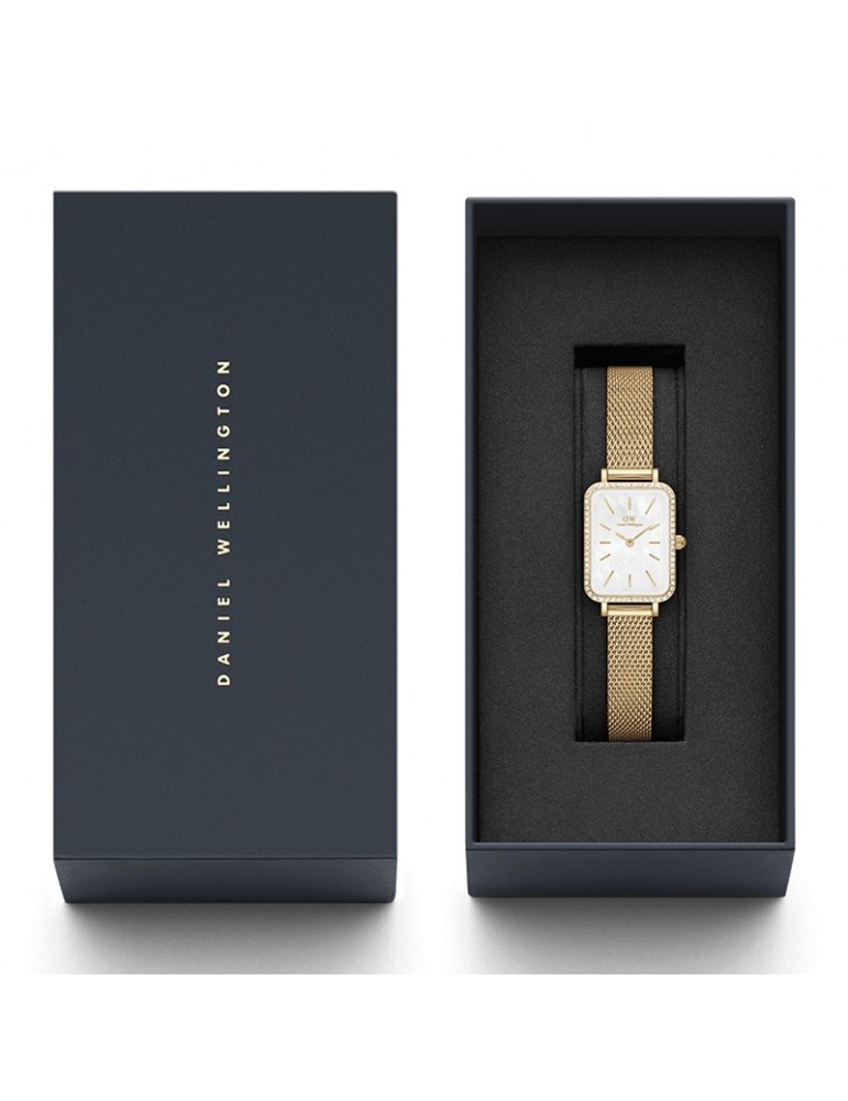 Daniel Wellington Watch-Quadro Lumine-Gold-20x26mm-White-DW00100668