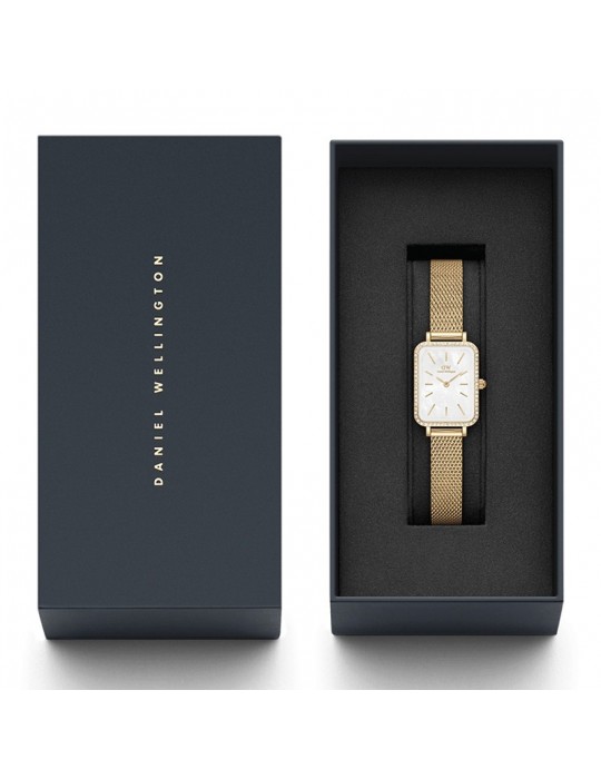 Orologio Daniel Wellington-Quadro Lumine-Gold-20x26mm-Bianco-DW00100668
