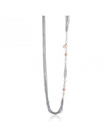 Collana Lelune Glamour - Sophie Winter - Perle-Quarzo Cloudy-LGNK548.2