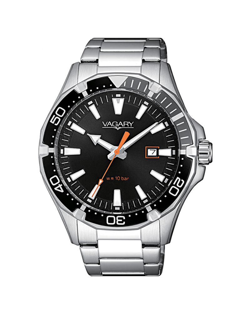 Orologio Vagary Uomo - Aqua39 - Tempo e Data 42mm Nero - IB8-411-51