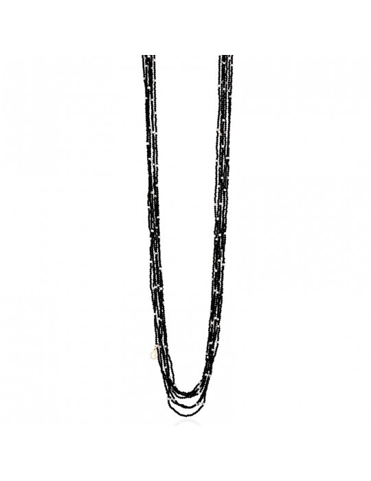 Collana Lelune Glamour - Sophie Winter - Spinello Nero-Perle-LGNK551.3