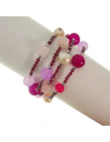Bracciale Rajola - Candy - Multifilo - Perle - Quarzo Rosa - 54425218