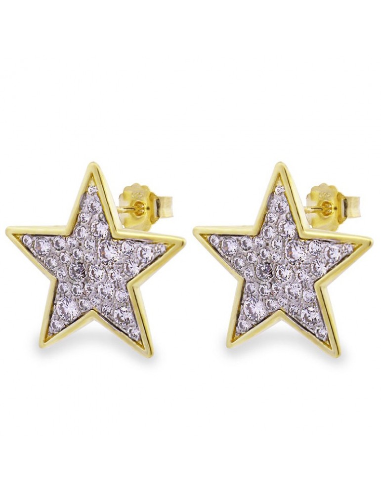 Rue Des Mille earrings-Stardust Ten-Gold-Oversized Stars-ORZ018M2STEAU
