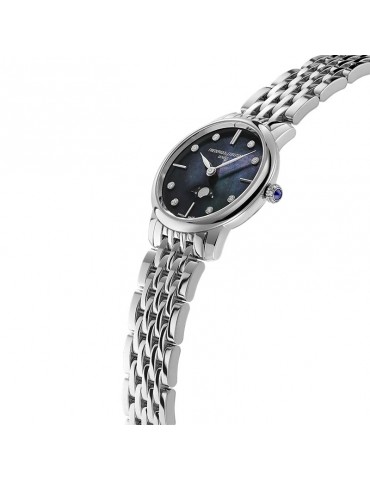 Frederique Constant - Classics Slimeline Moonphase 30mm Black Mother of Pearl Watch with Diamonds - 0 2