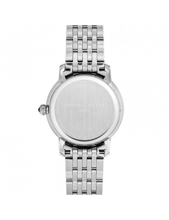 Frederique Constant - Classics Slimeline Moonphase 30mm Black Mother of Pearl Watch with Diamonds - 0