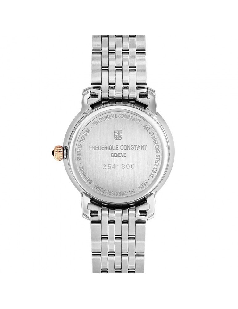 Frederique Constant Watch - Classics Slimeline Moonphase 30mm Mother of Pearl with Diamonds - 0
