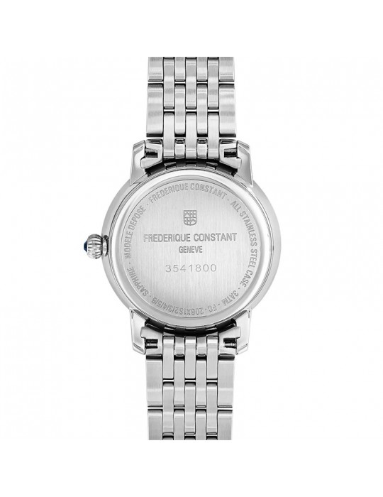Frederique Constant Watch - Classics Slimeline Moonphase 30mm White Mother of Pearl with Diamonds - 0