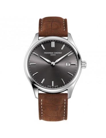 Frederique Constant - Classics 40mm Gray Watch with Leather Strap - 0