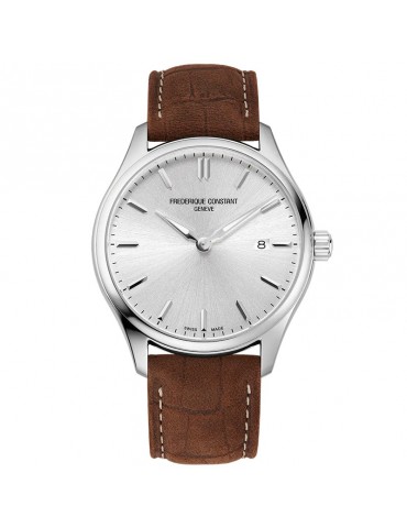 Frederique Constant - Classics 40mm Silver Watch with Leather Strap - 0